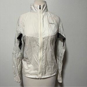 Patagonia Women’s Size Small White Windbreaker Running Jacket Gray Lightweight